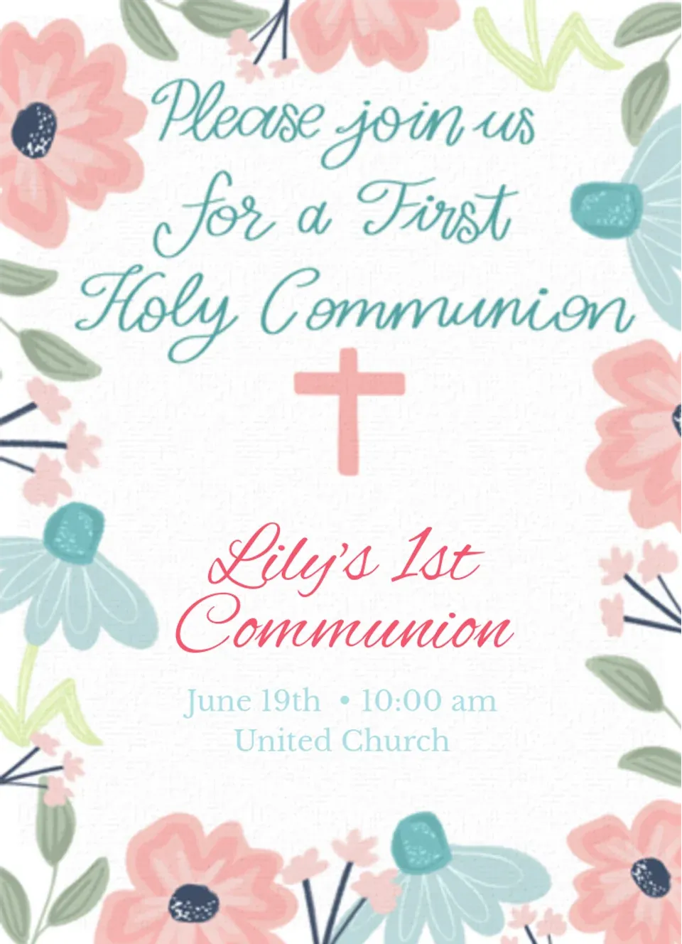 1st Holy Communion card