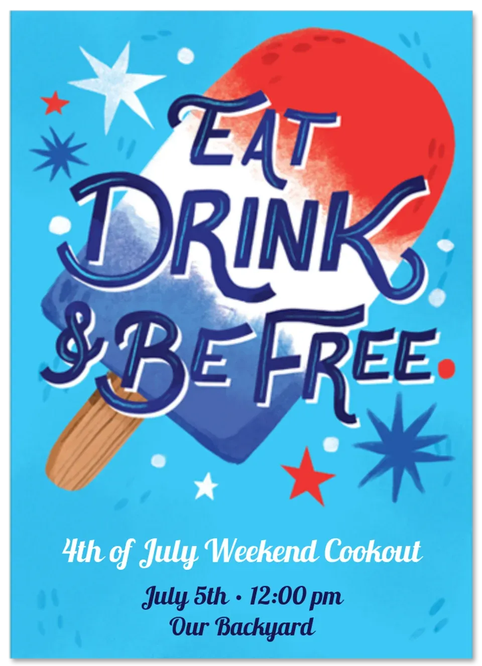 Patriotic Popsicle card