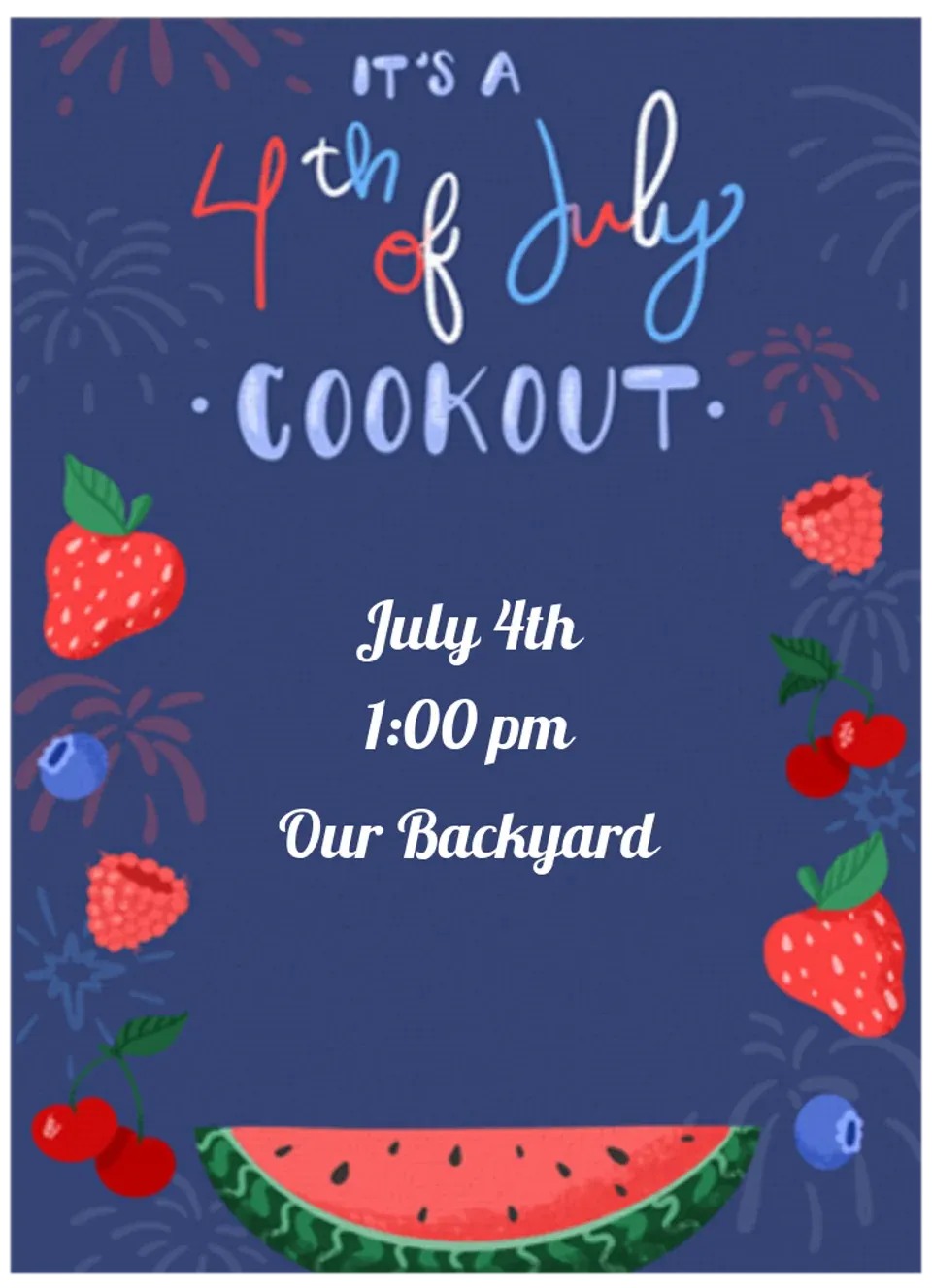 4th of July Fruit card