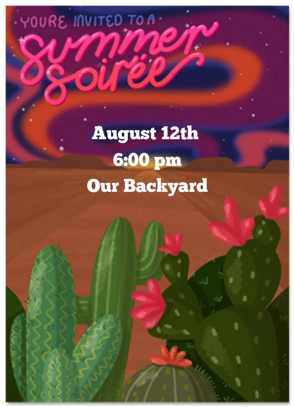 Desert Soiree card