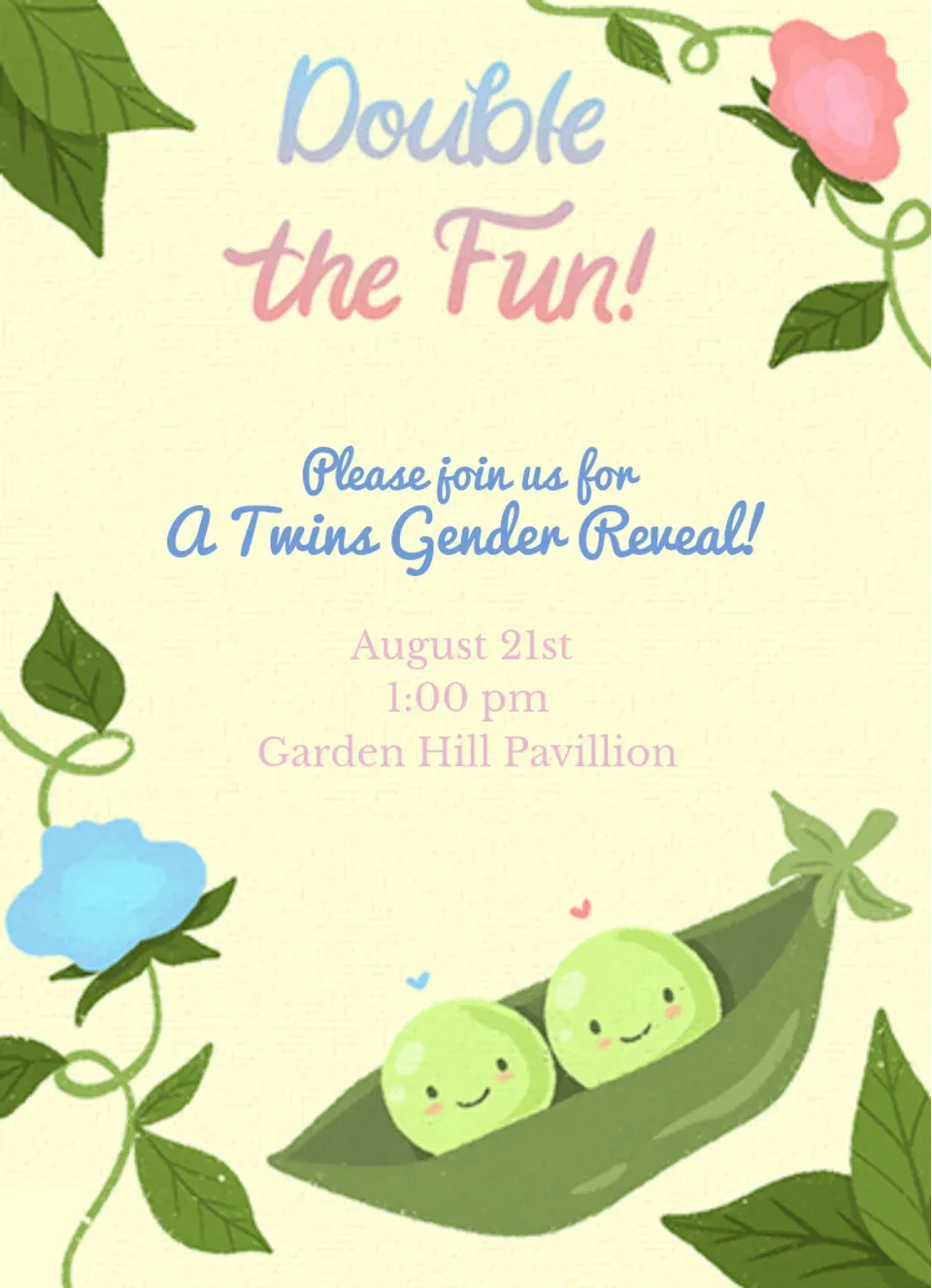 Twins Gender Reveal  card