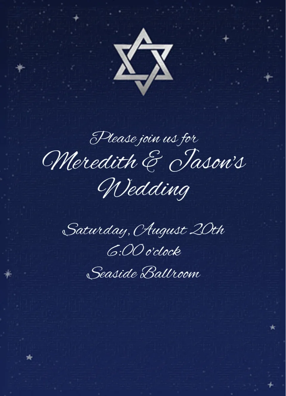 Elegant Star of David card