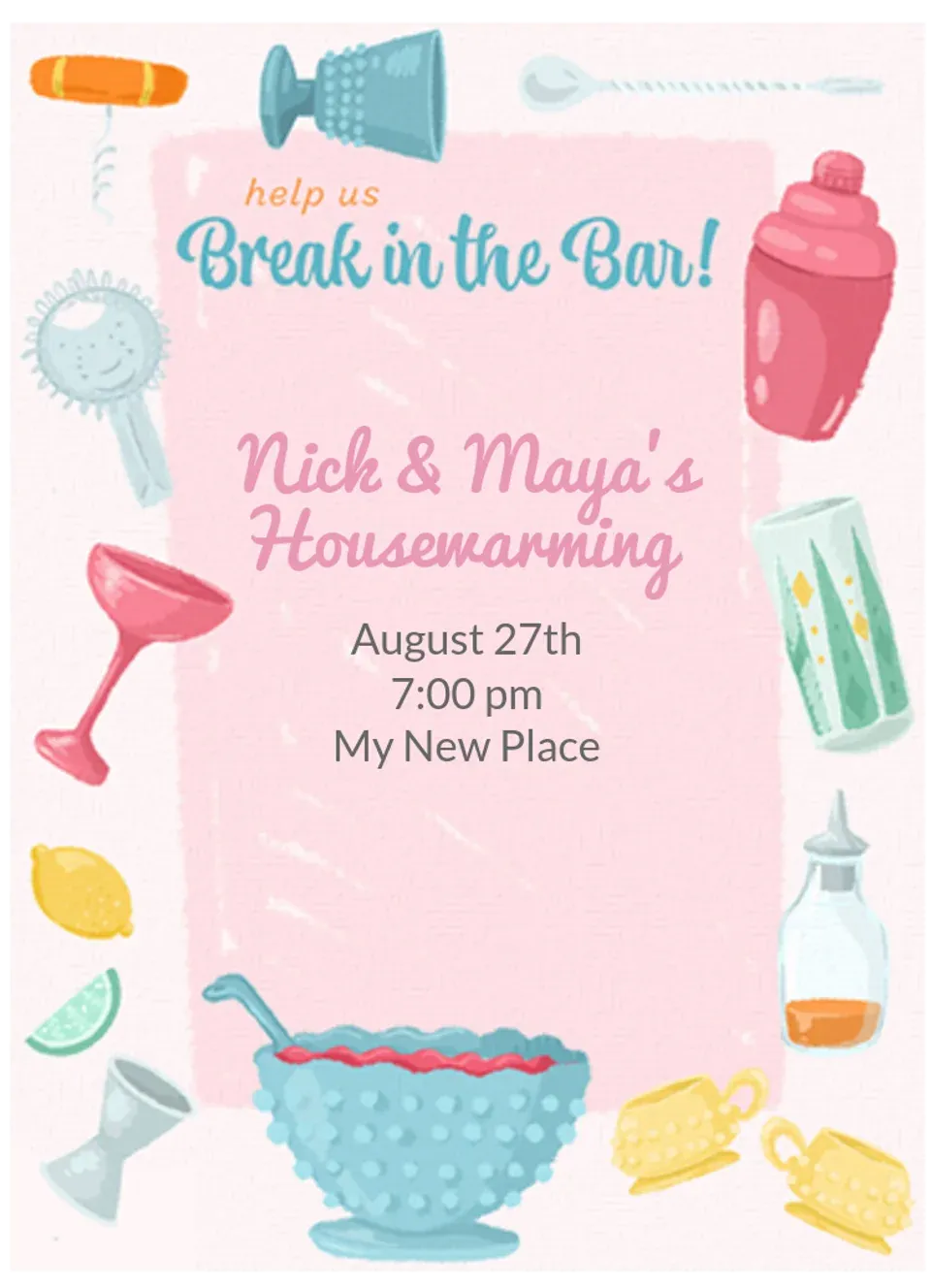 Break in the Bar card