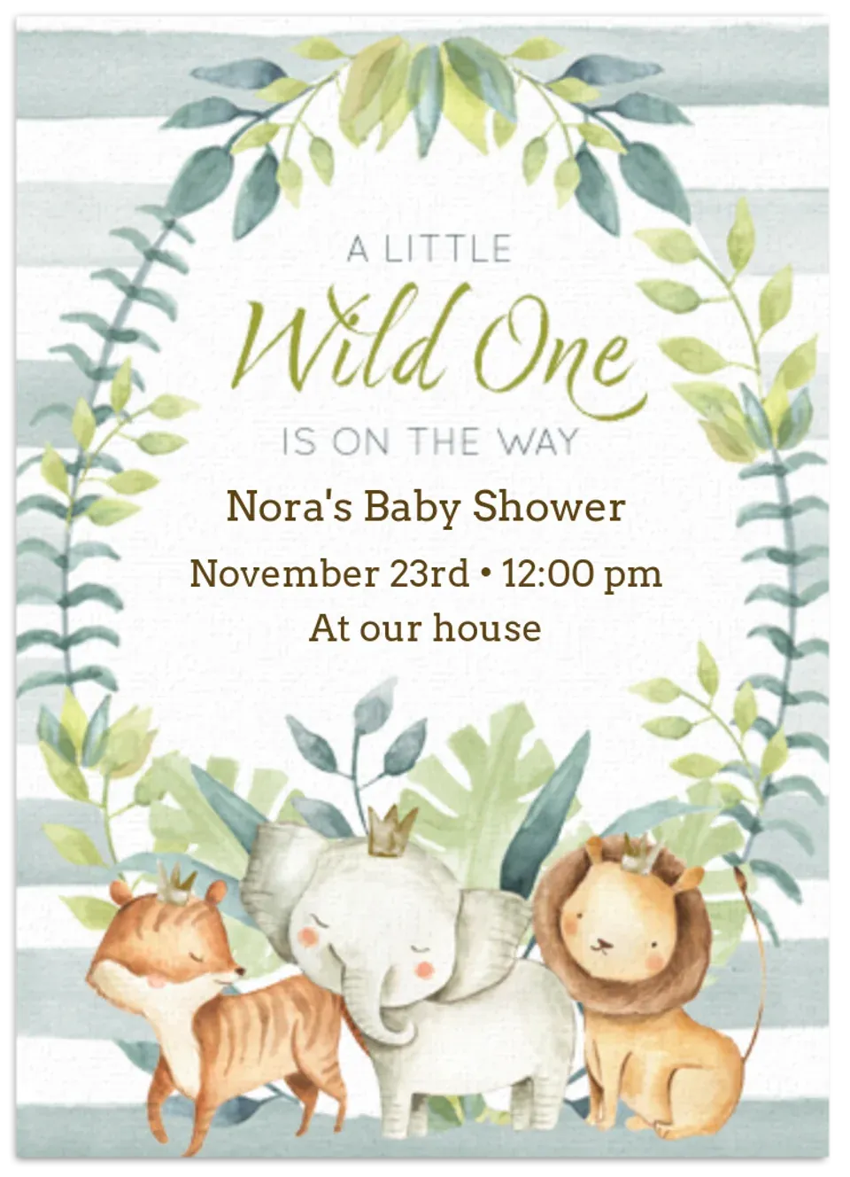 Wild One Baby Shower card