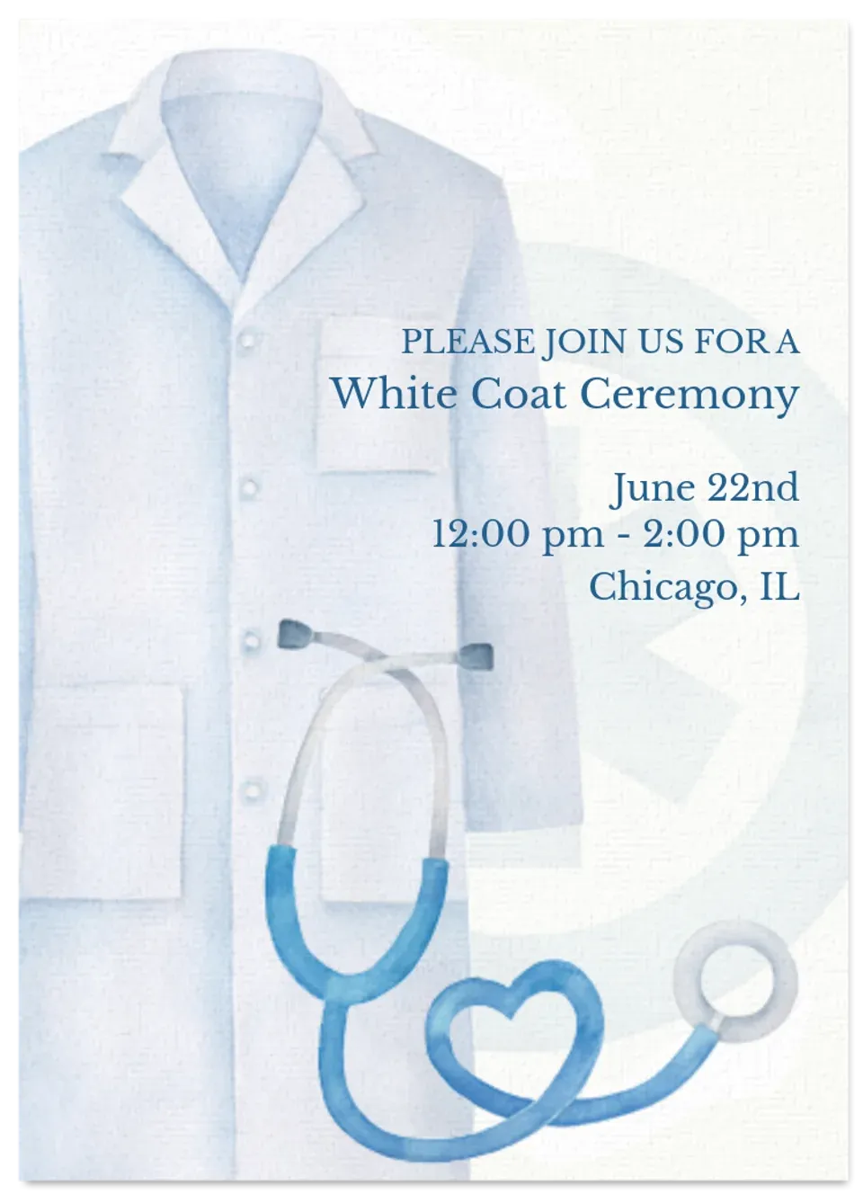 White Coat Ceremony card