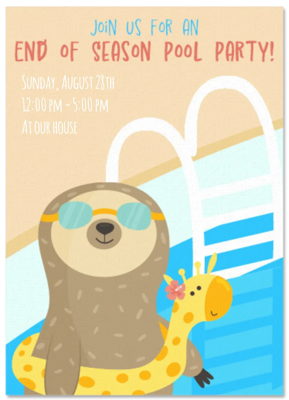 End of Season Pool Party card