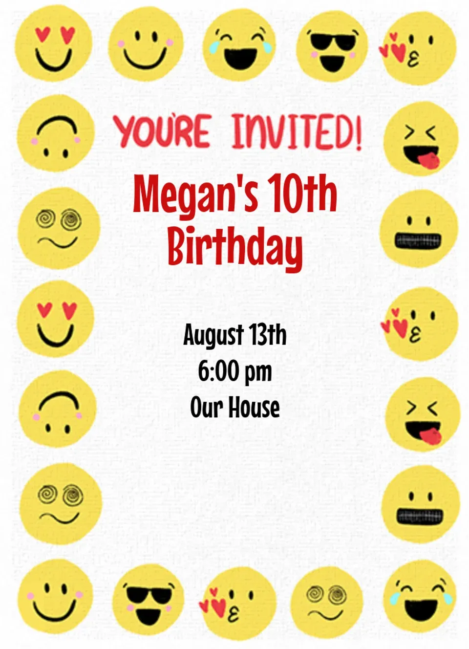 Happy Birthday Faces card