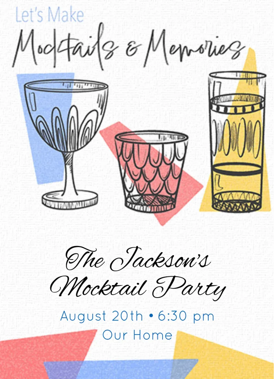 Mocktails & Memories card