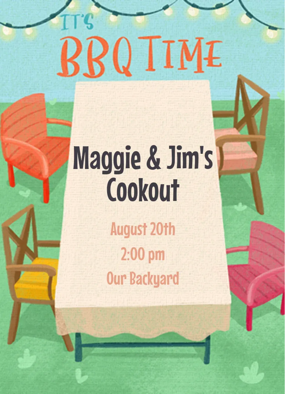 BBQ Table card