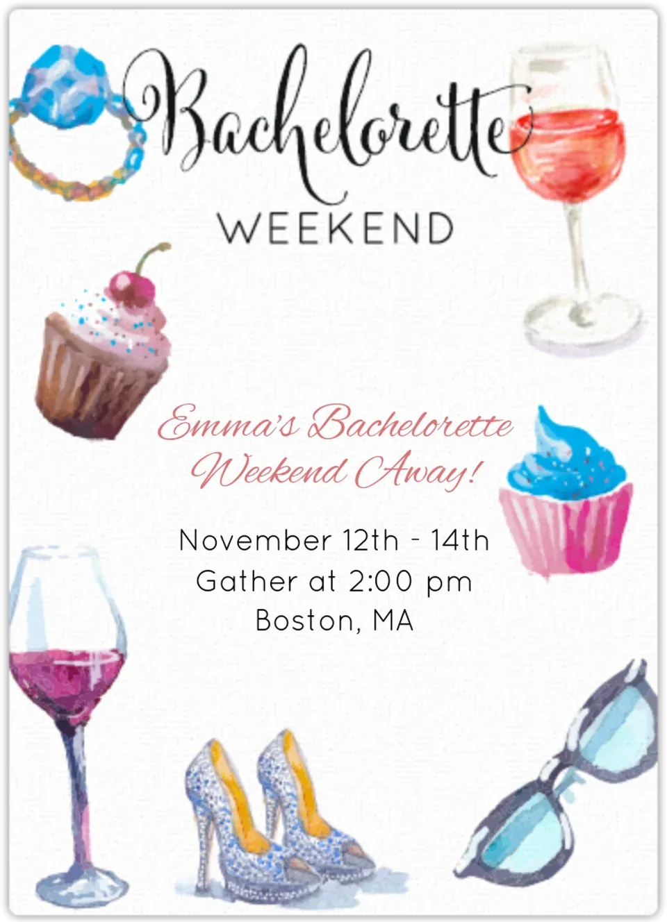 Bachelorette Weekend card