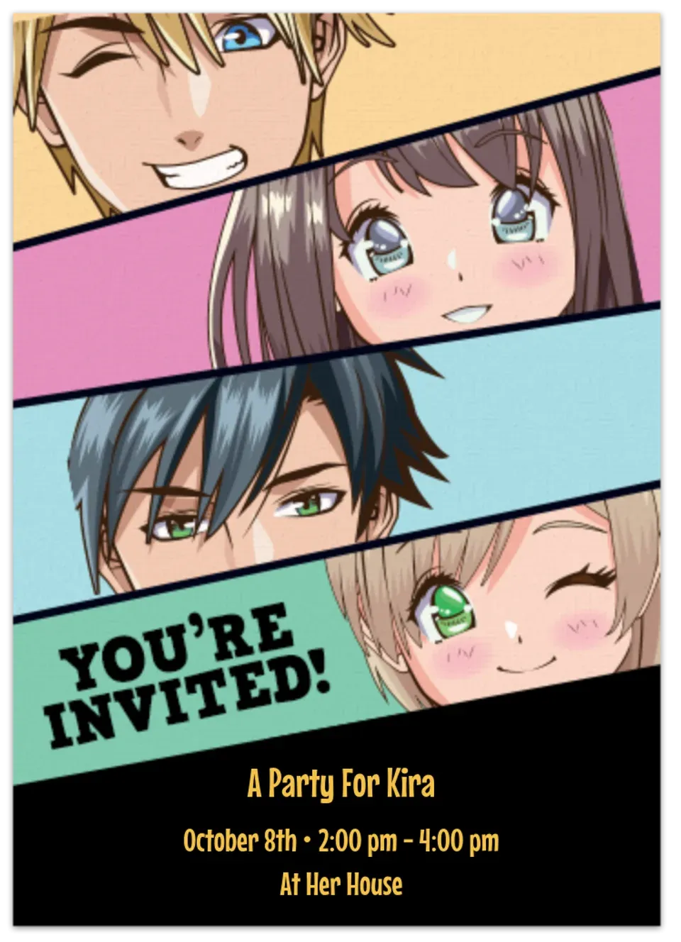 Anime Party card