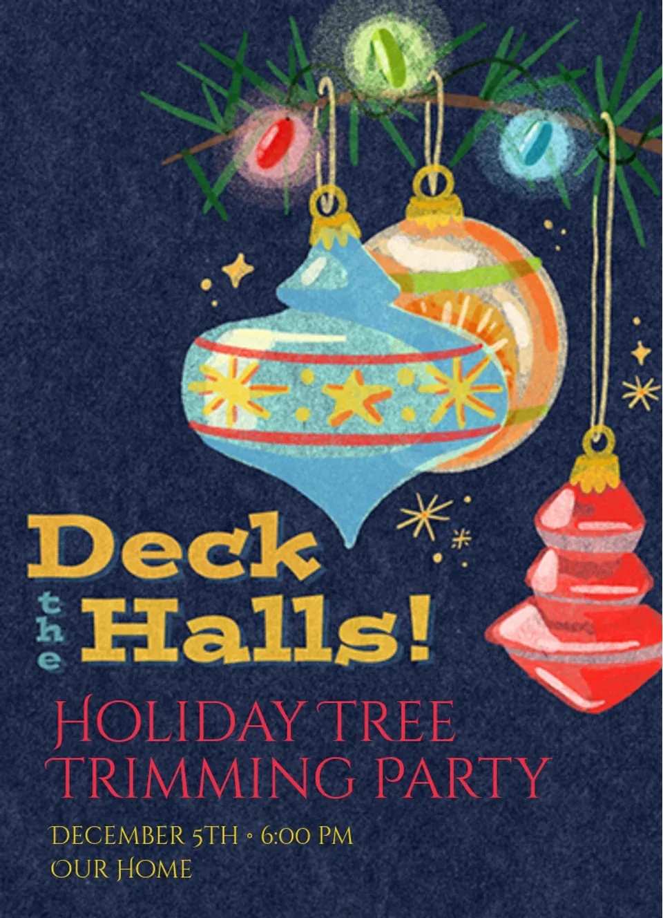 Retro Ornaments card