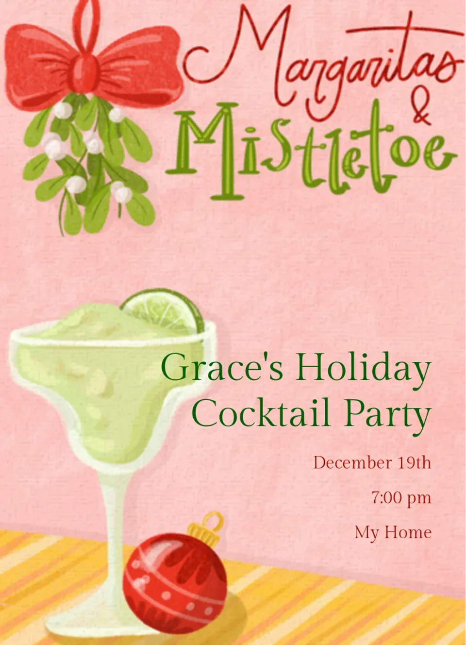 Margaritas & Mistletoe card