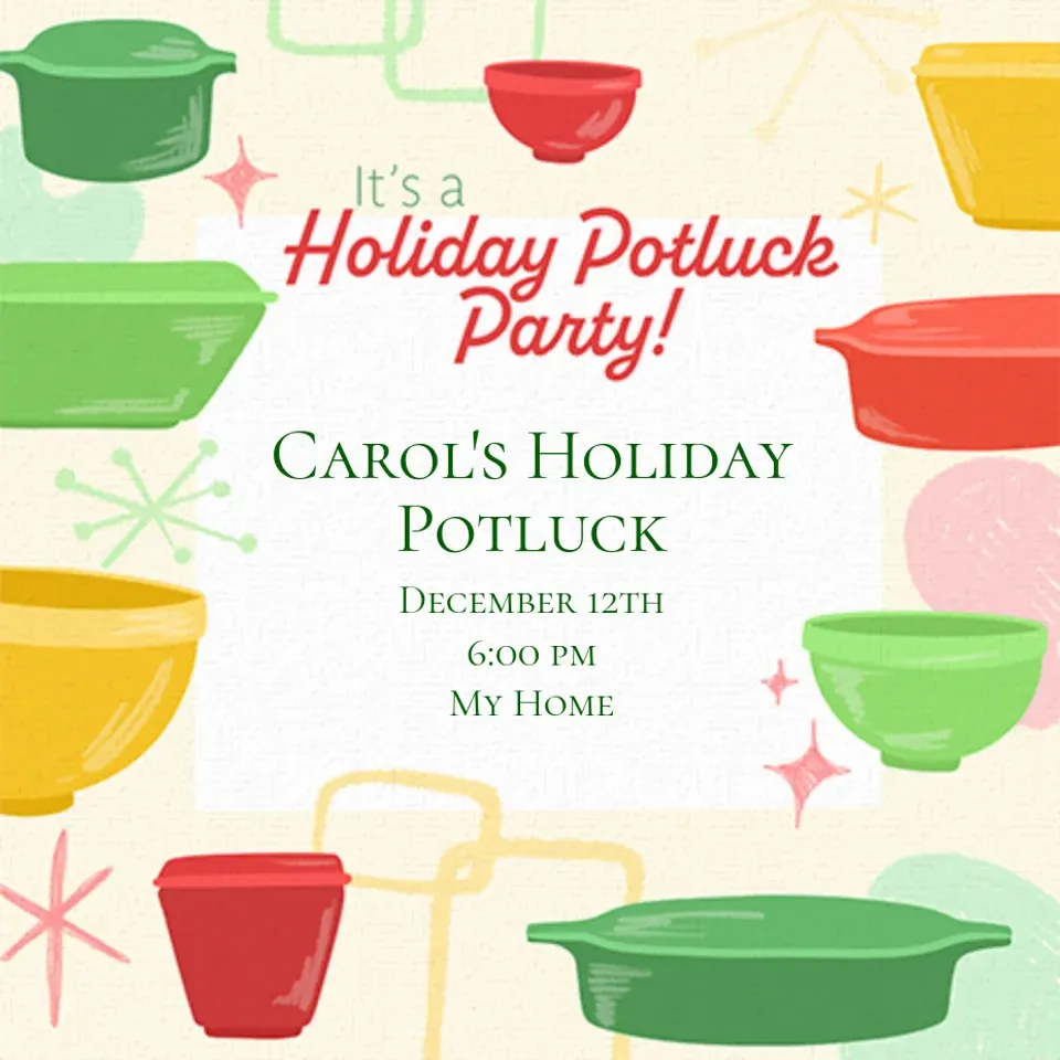 Retro Holiday Tupperware card