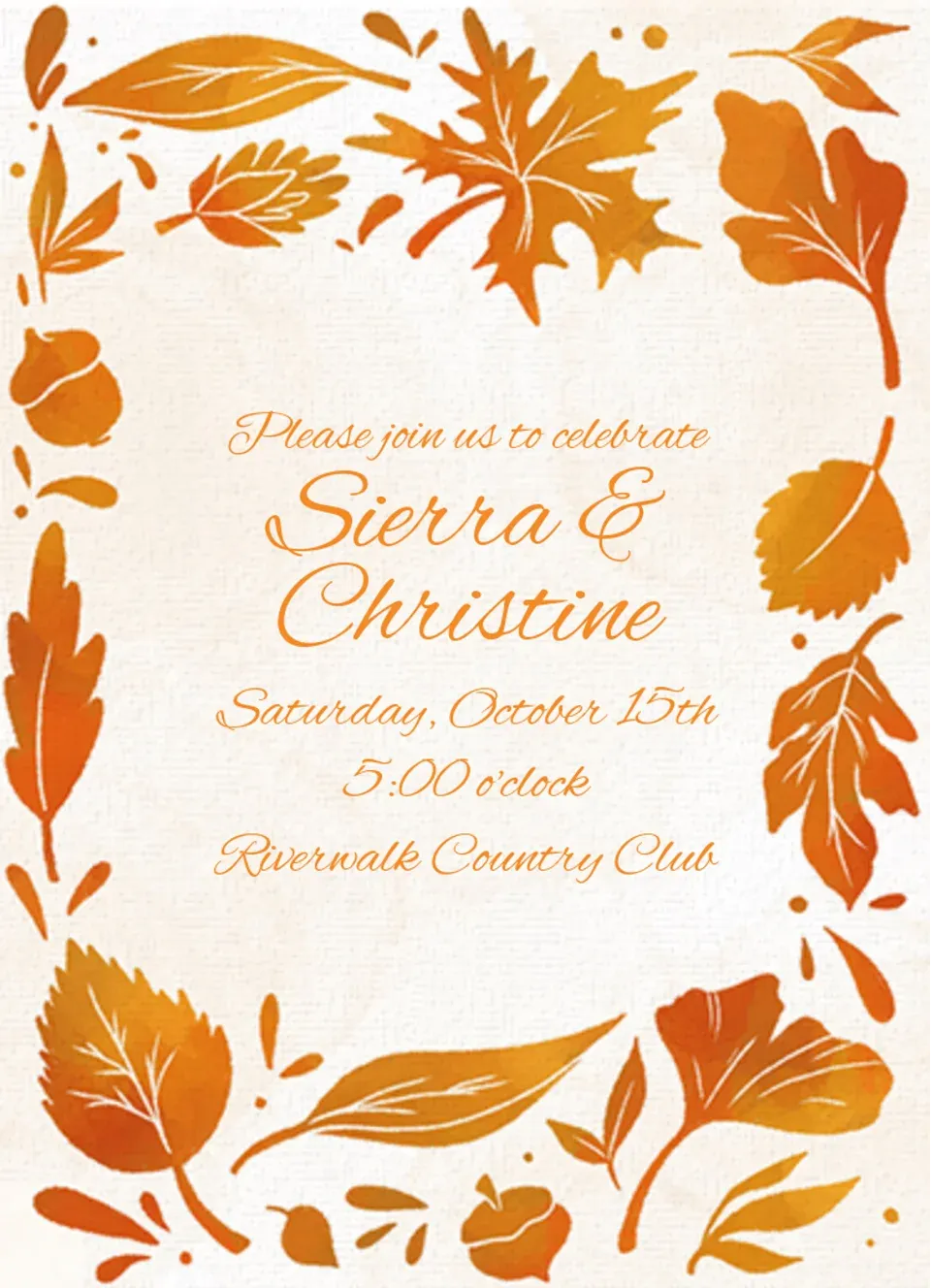 Watercolor Foliage card