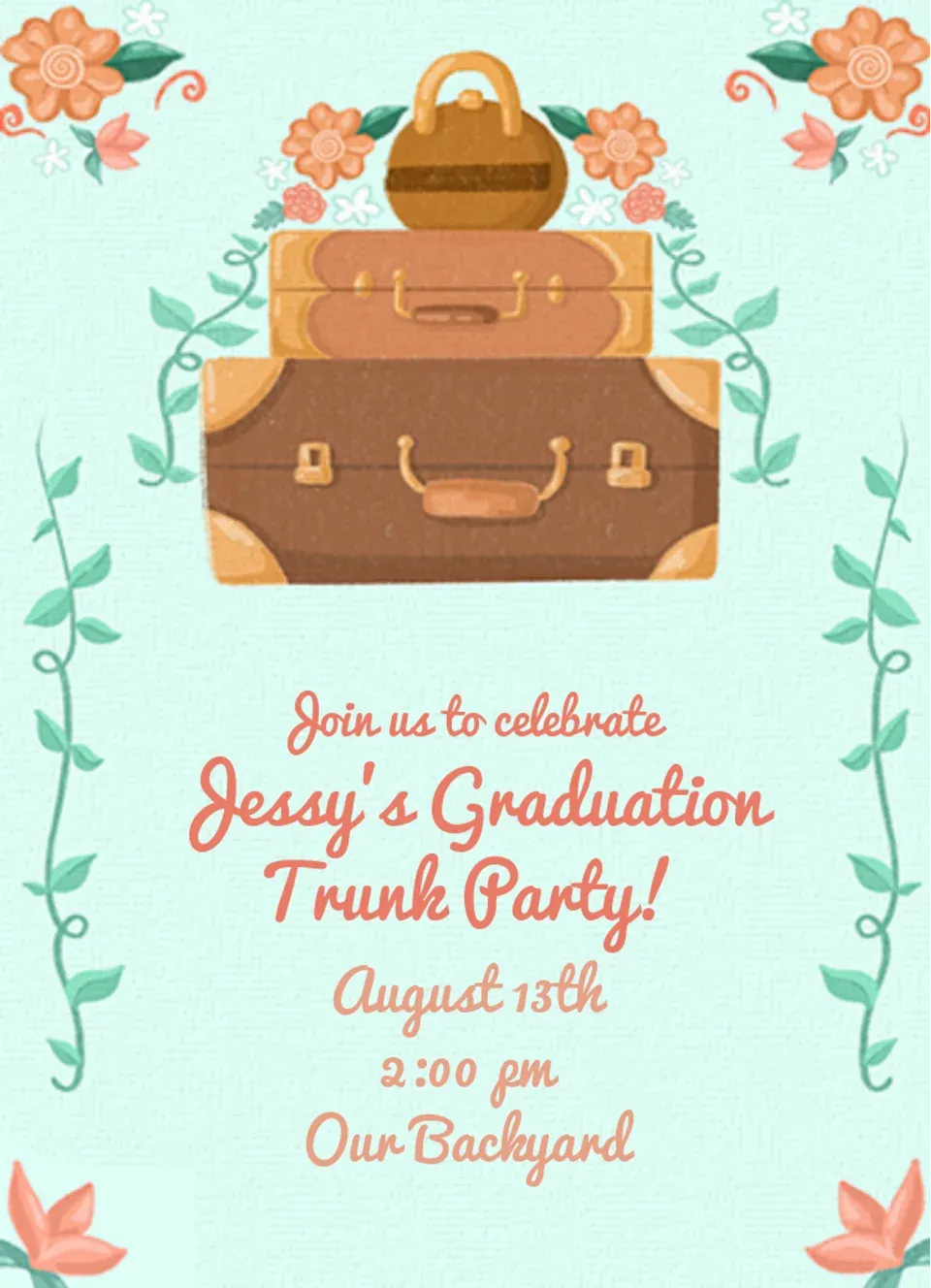 Trunk Party Floral  card