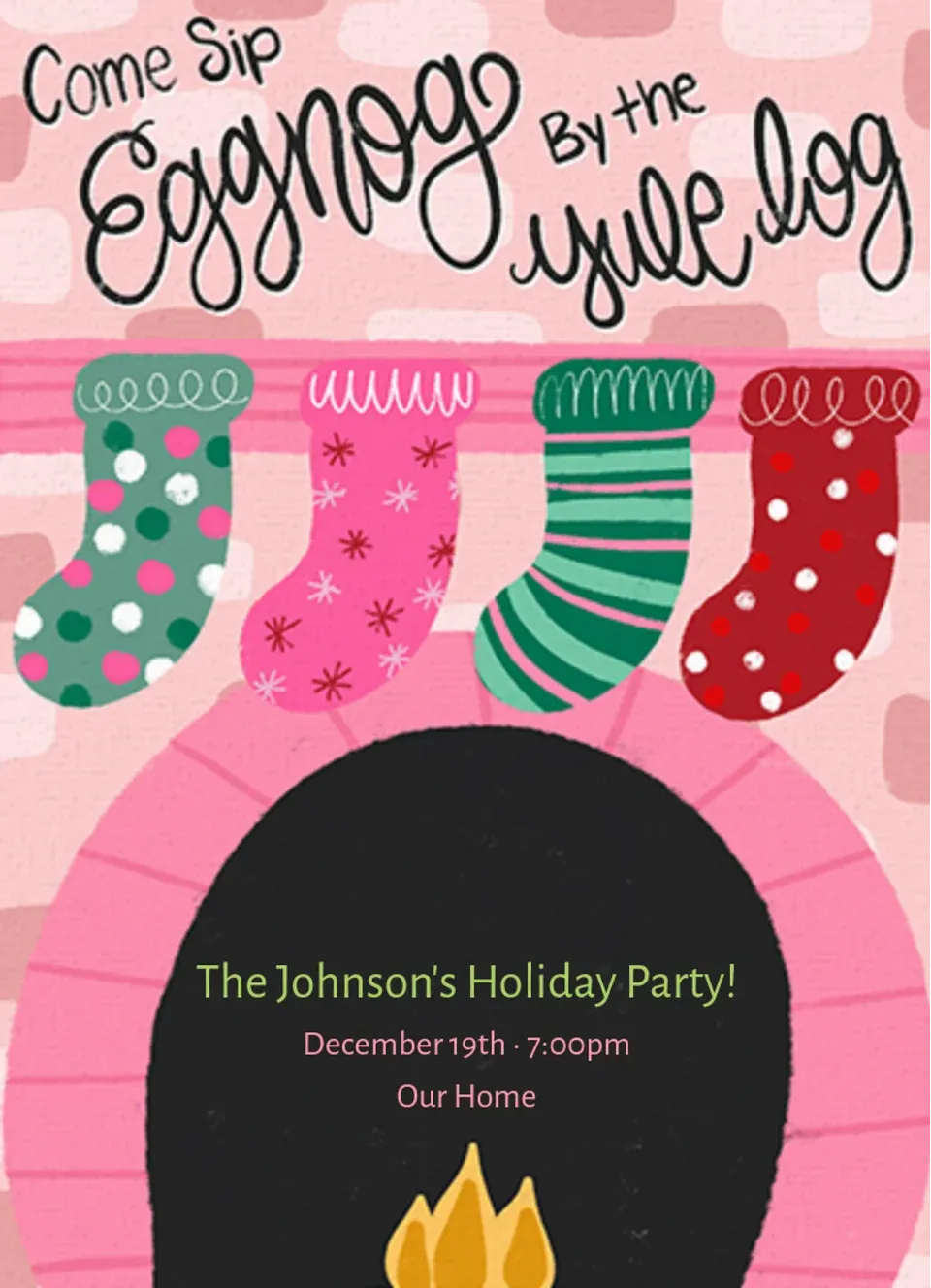 Eggnog Yule Log card