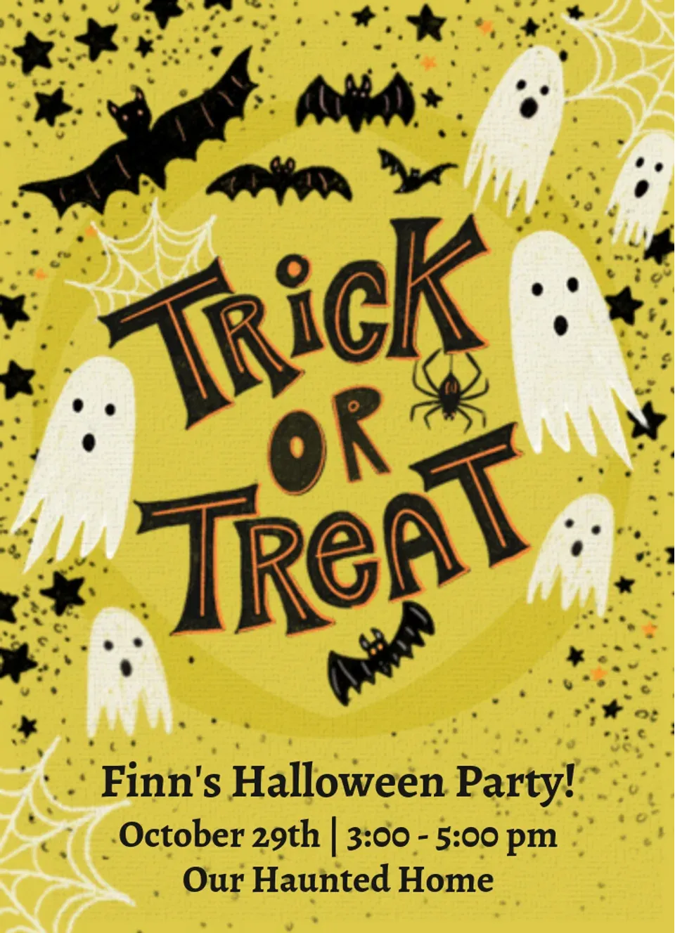 Ghostly Trick or Treat card