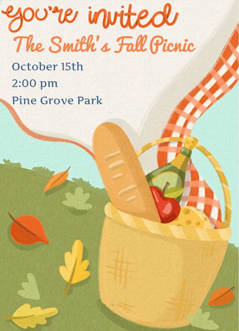 Fall Picnic card