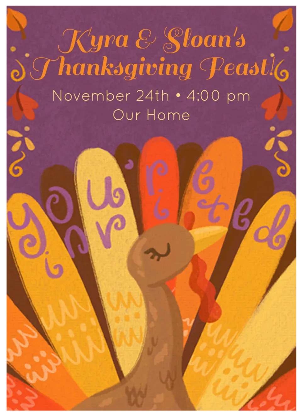 Turkey Feathers card