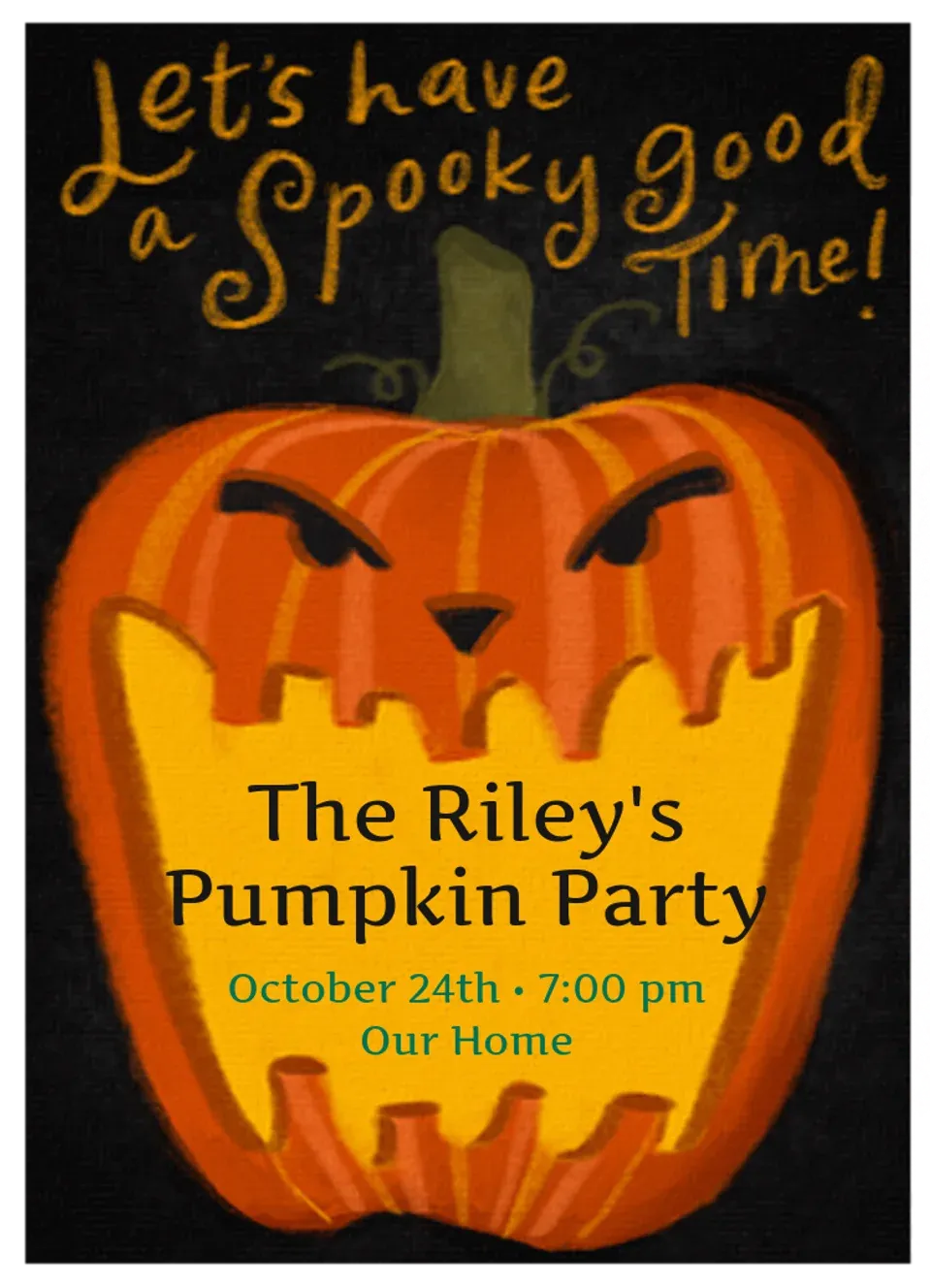 Jack-O-Lantern Glow card