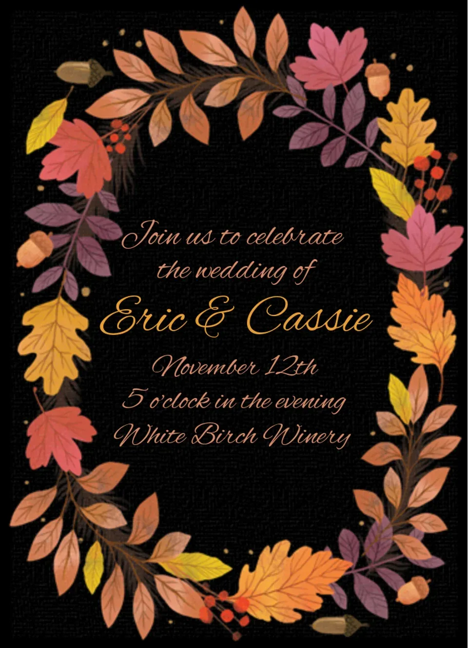 Dark Fall Floral card