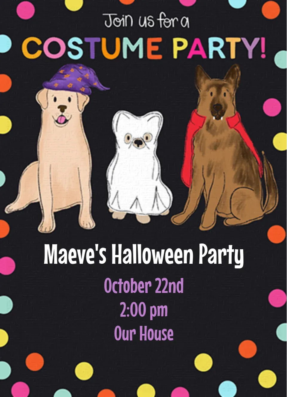 Puppy Costume Party card