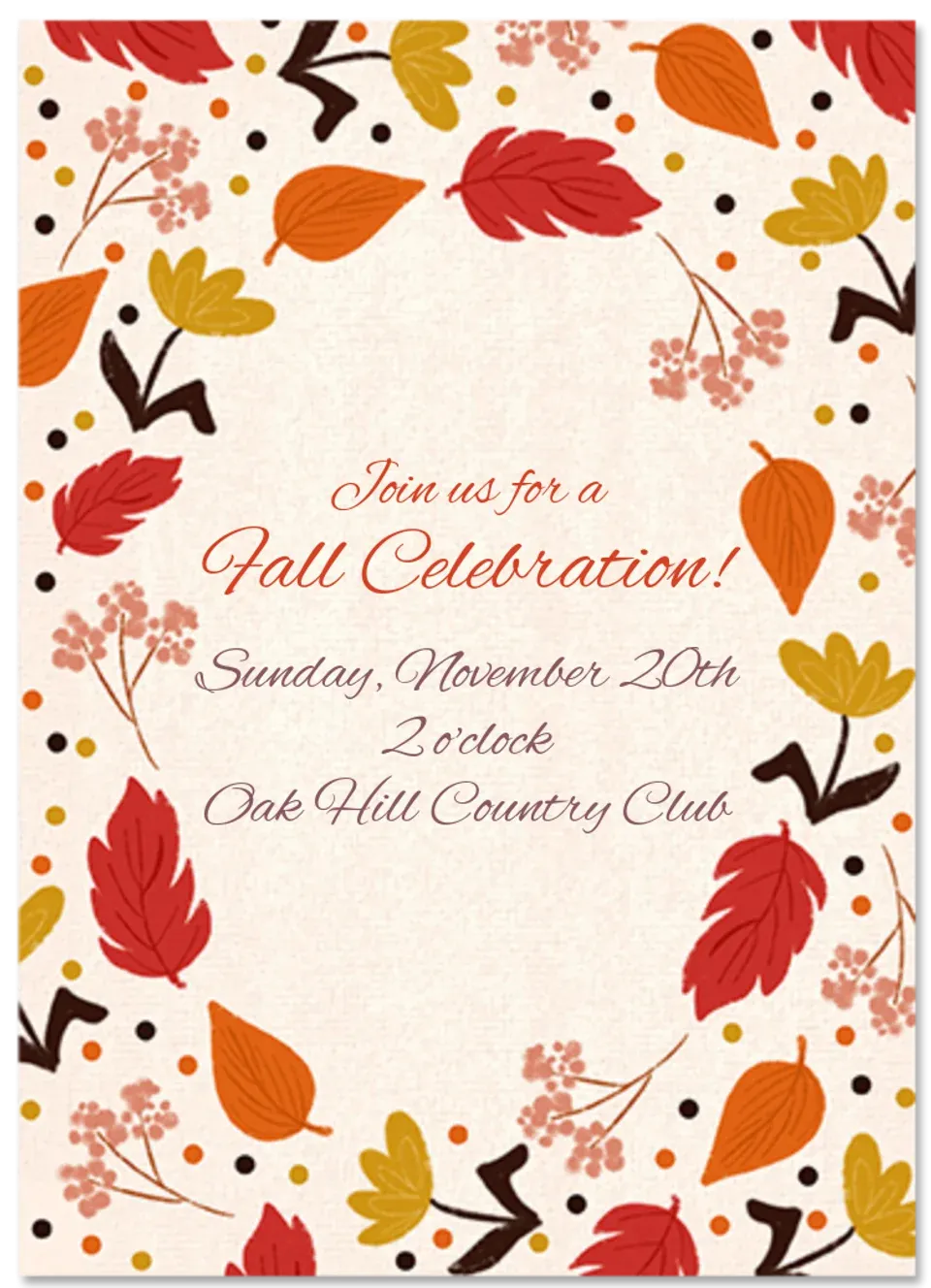 Autumn Floral Border card