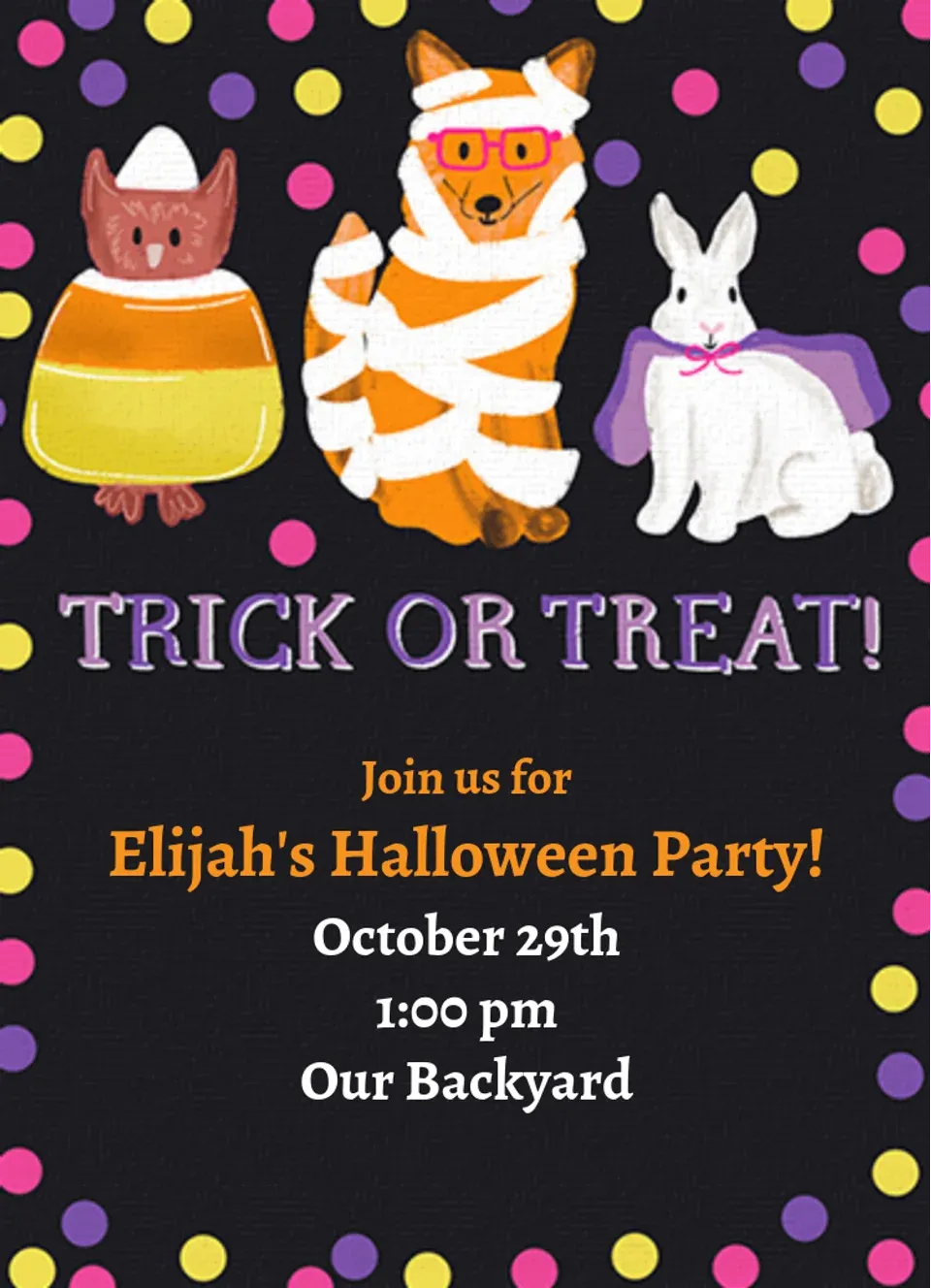 Woodland Halloween card