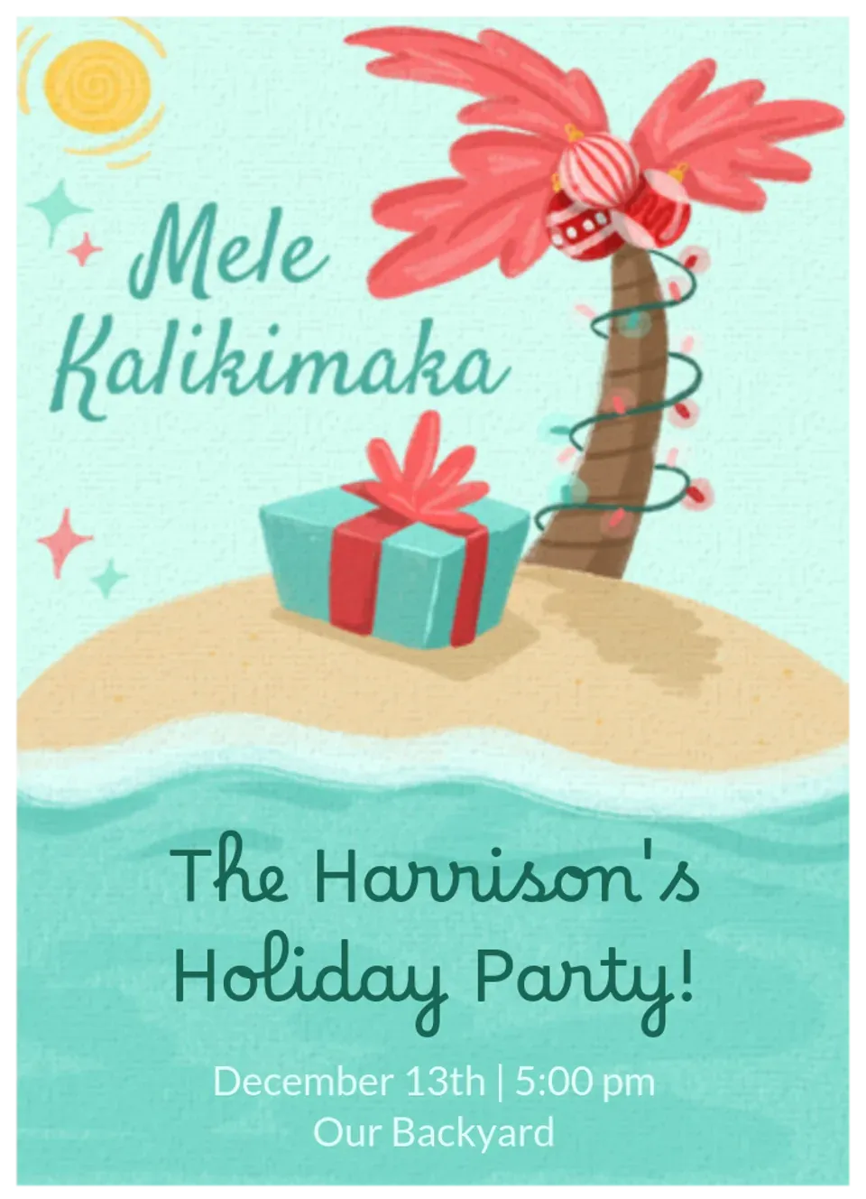 Mele Kalikimaka Island card