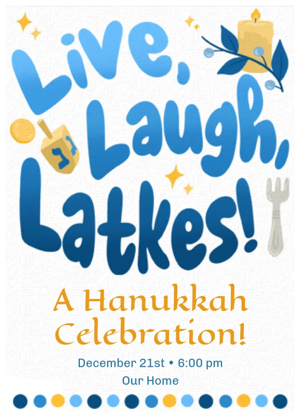 Live Laugh Latkes card