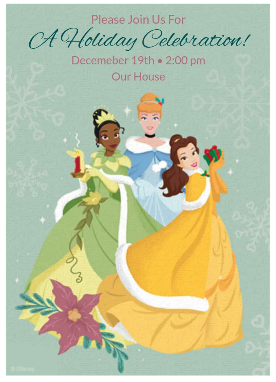Disney Princess Holiday card