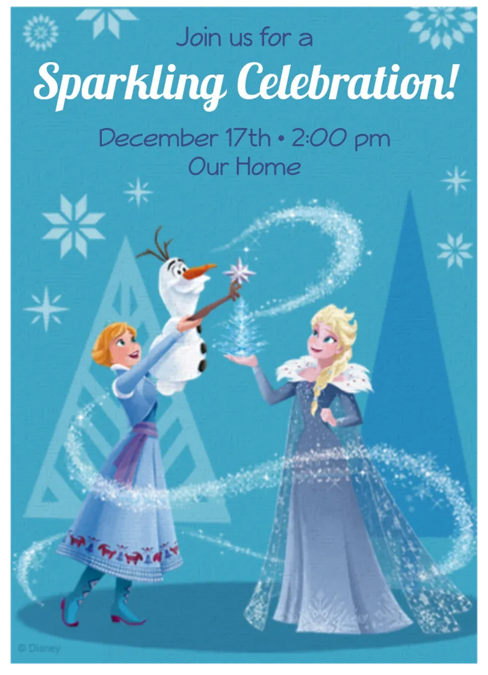 Frozen Sparkling Celebration card