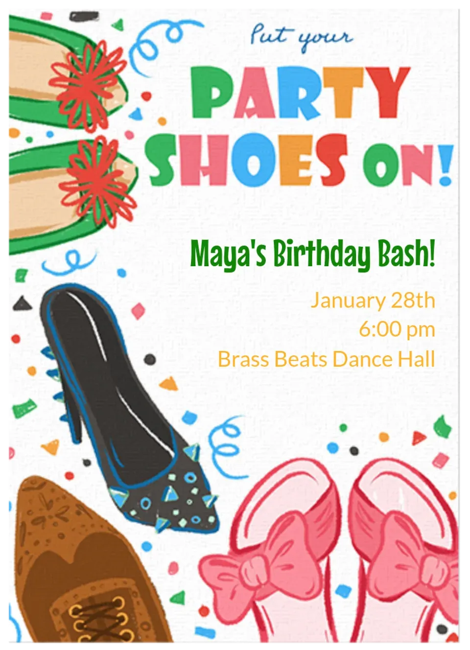 Party Shoes card