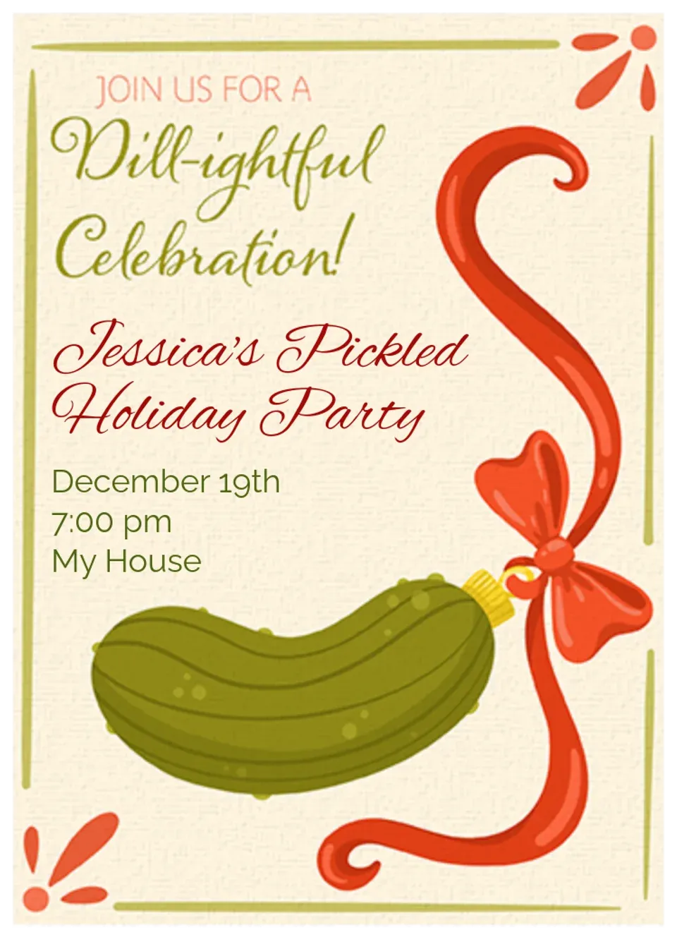 Christmas Pickle card