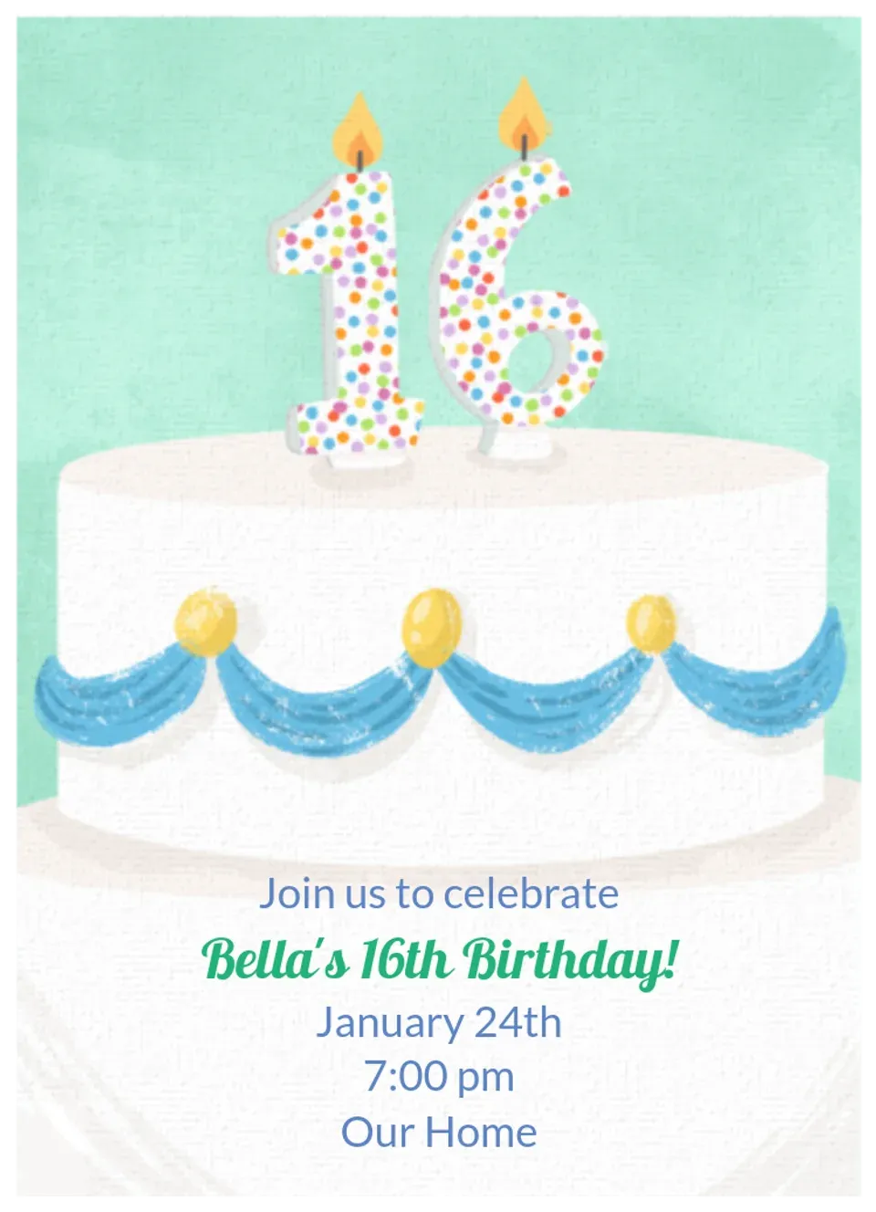 Birthday Candle 16 card