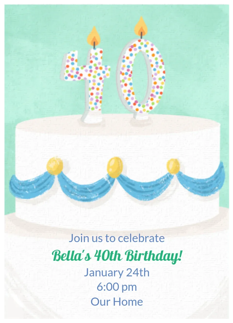 Birthday Candle 40 card