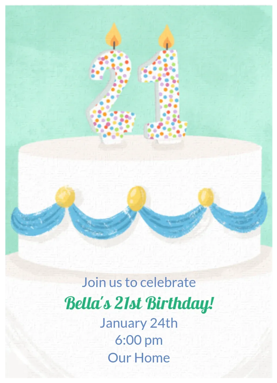 Birthday Candle 21 card