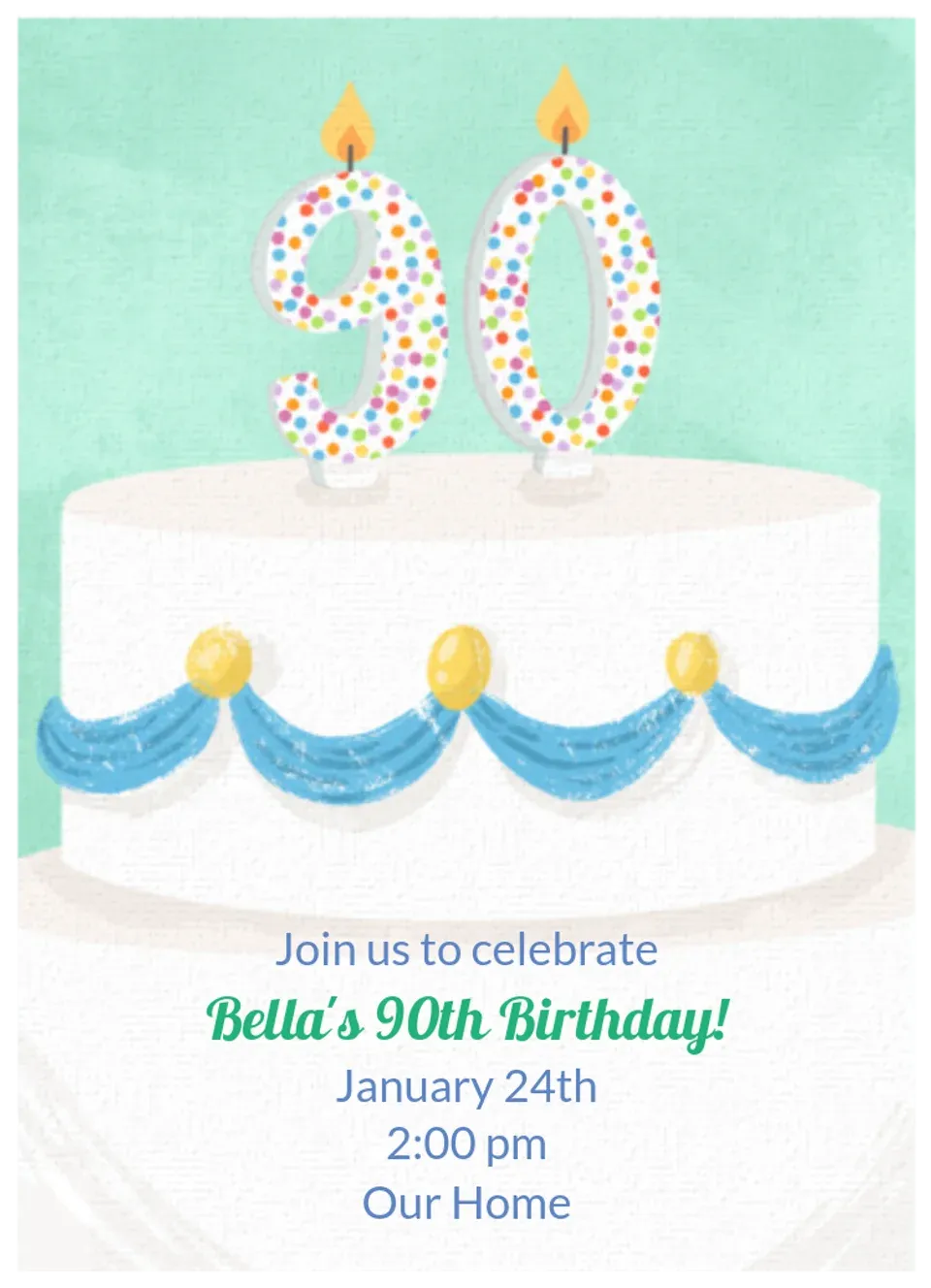 Birthday Candle 90 card