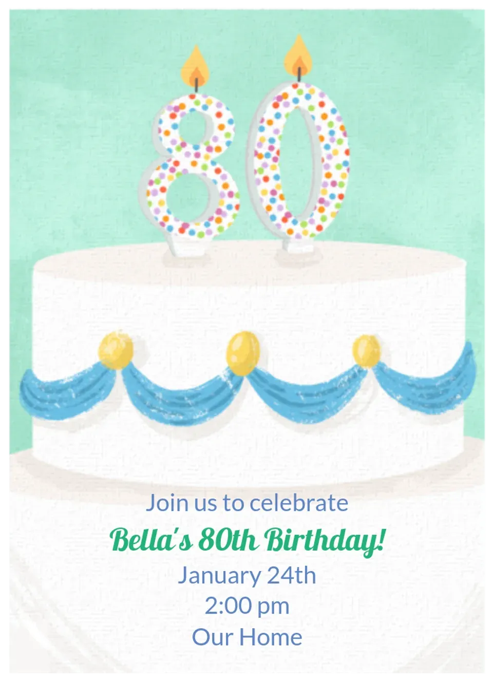 Birthday Candle 80 card