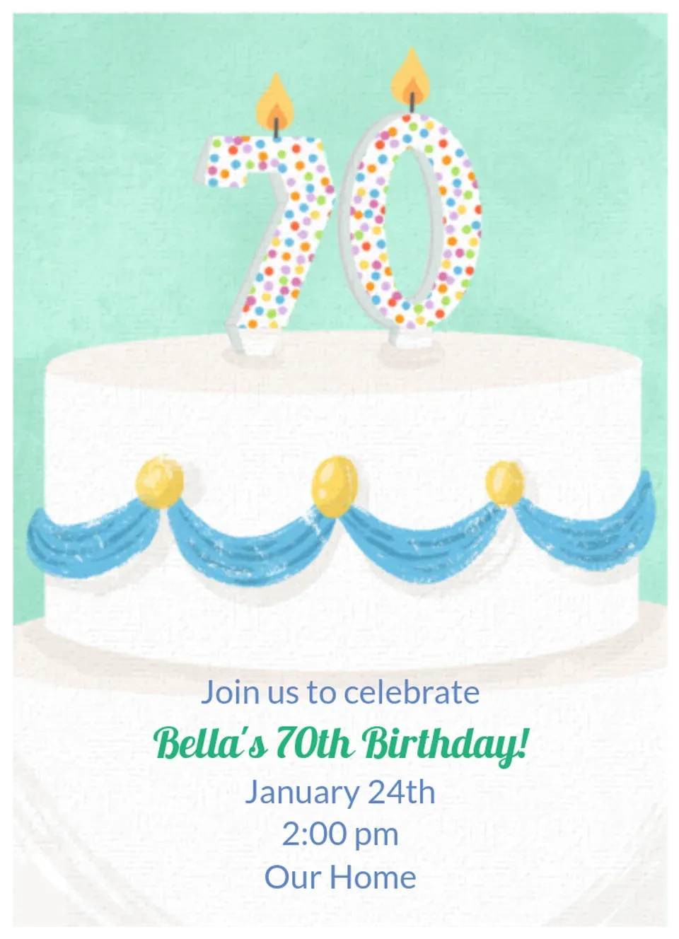 Birthday Candle 70 card