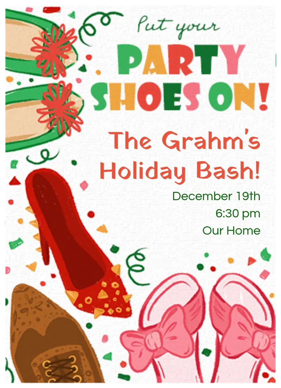 Holiday Party Shoes card