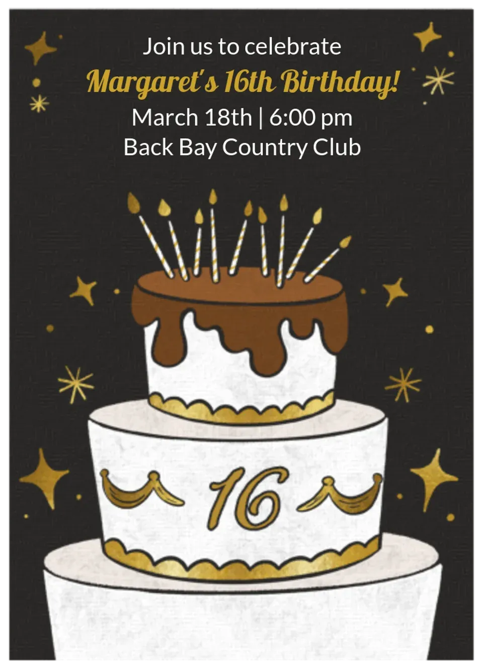 Birthday Cake 16 card