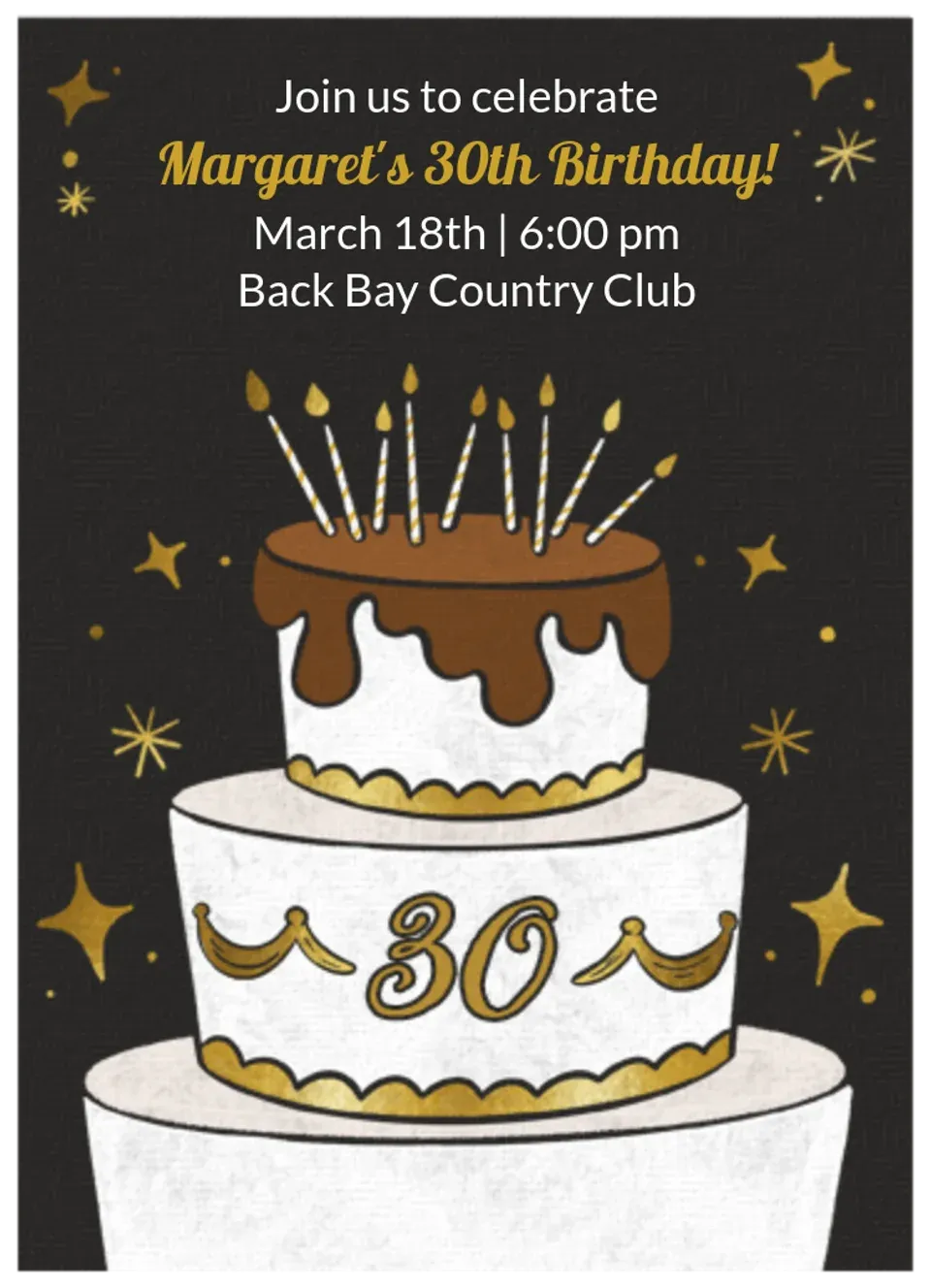 Birthday Cake 30 card