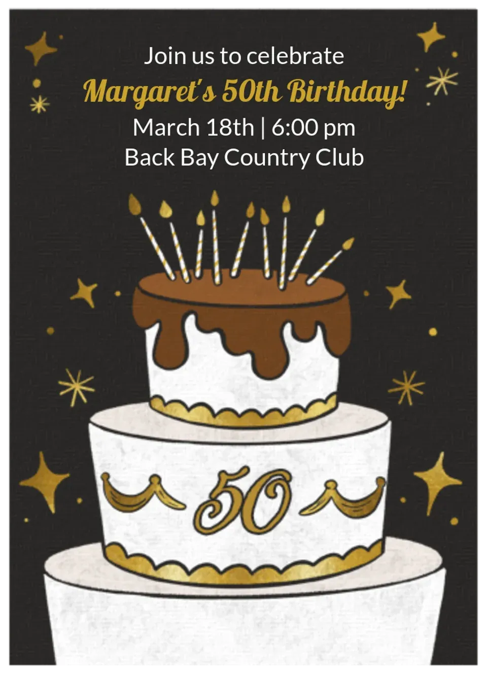 Birthday Cake 50 card