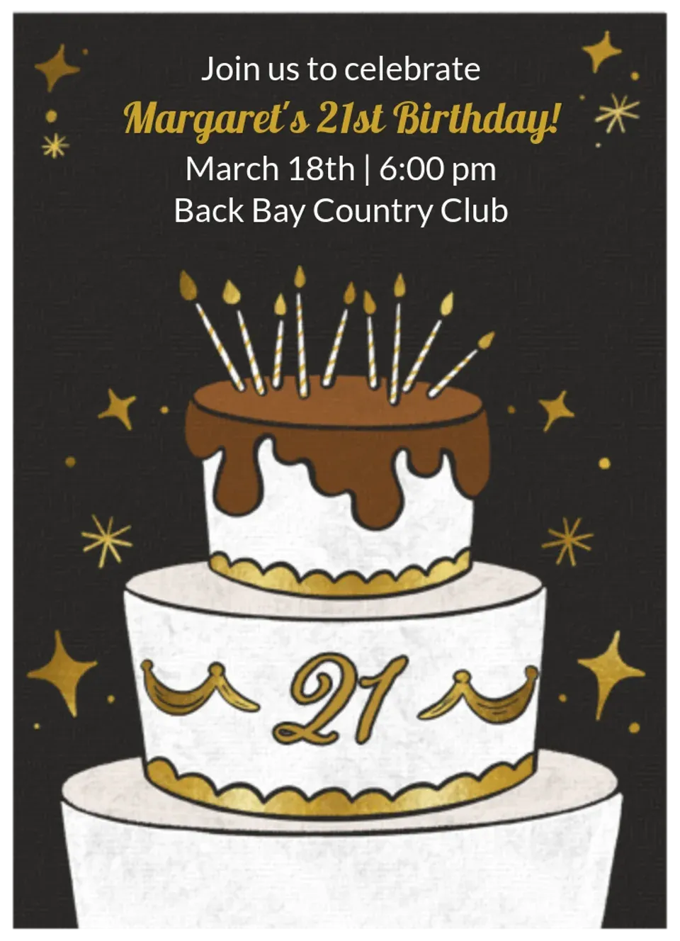 Birthday Cake 21 card