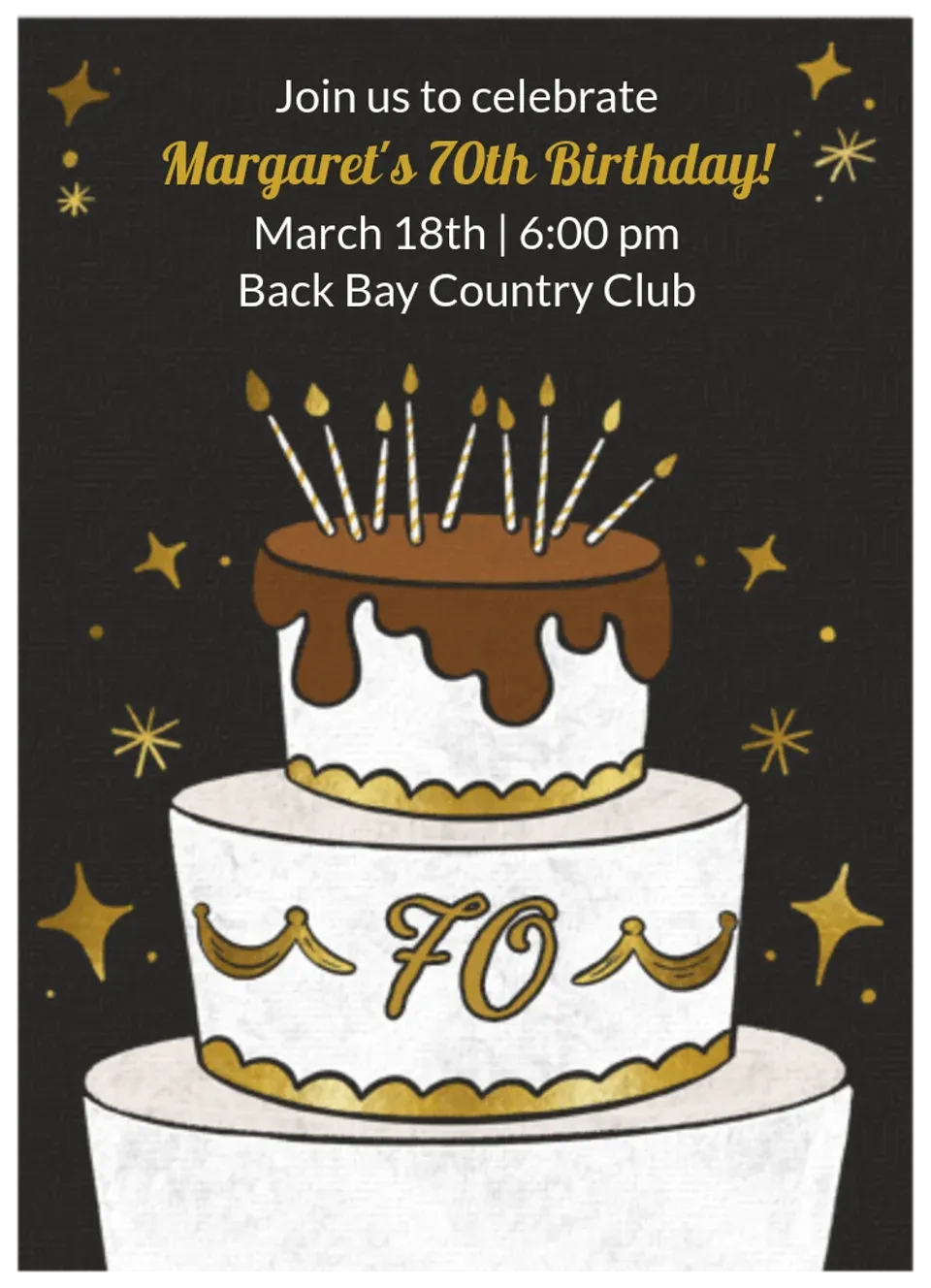 Birthday Cake 70 card