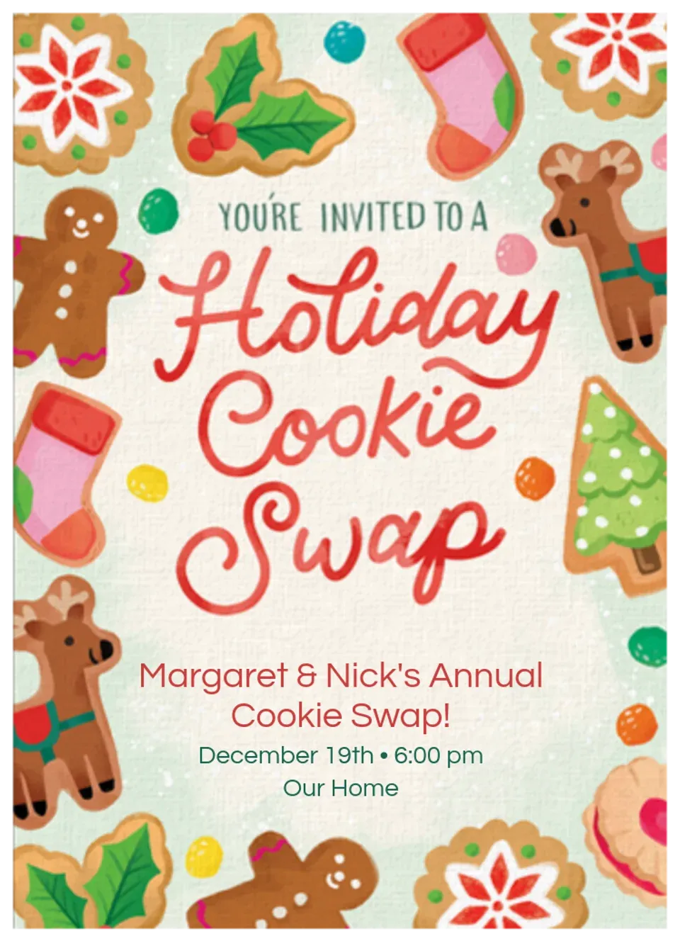 Cookie Exchange Festivities card