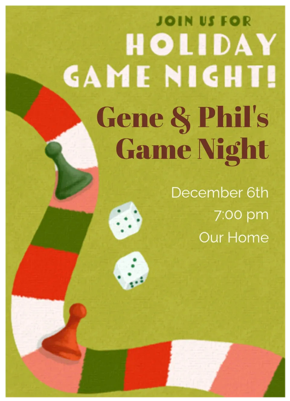 Holiday Game Night card