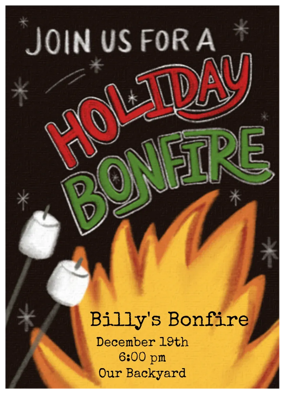 Holiday Bonfire card